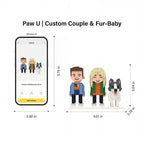 Custom Couple & Fur-Baby 3D Brick Figure Family Set