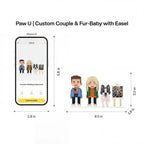Custom Couple & Fur-Baby 3D Brick Figure Family Set