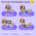 Custom Couple & Fur-Baby 3D Brick Figure Family Set