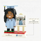 Graduation Edition | Personalized 3D Brick Figure with Photo Easel