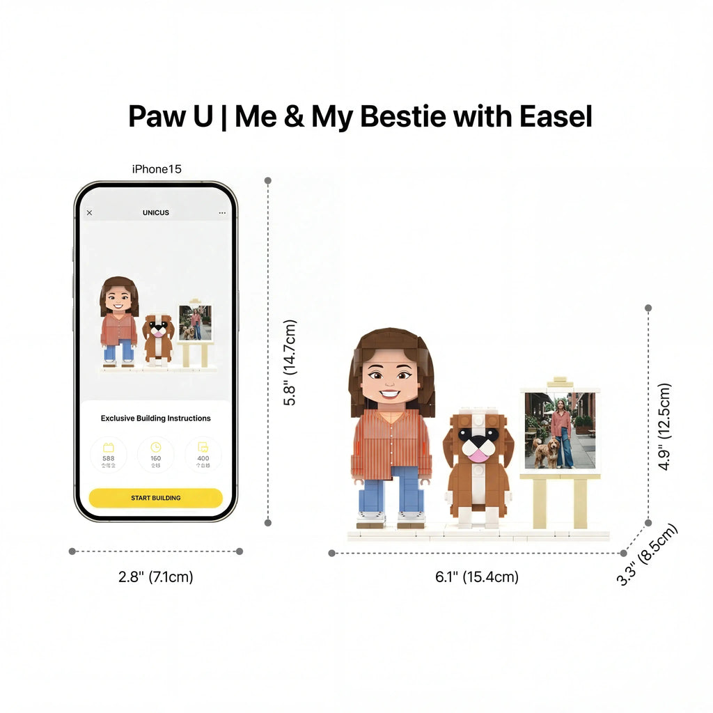 'Me & My Bestie' | Custom 3D Brick Figure & Instant Photo Set