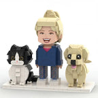'My Pet Trio' | Personalized Human & Fur Babies Brick Figure Set