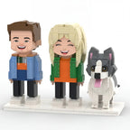 Custom Couple & Fur-Baby 3D Brick Figure Family Set