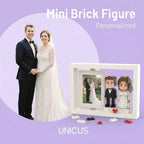 Modern Rotating Wedding Photo Frame Building Set - Personalized Couple Display with Heart Decor