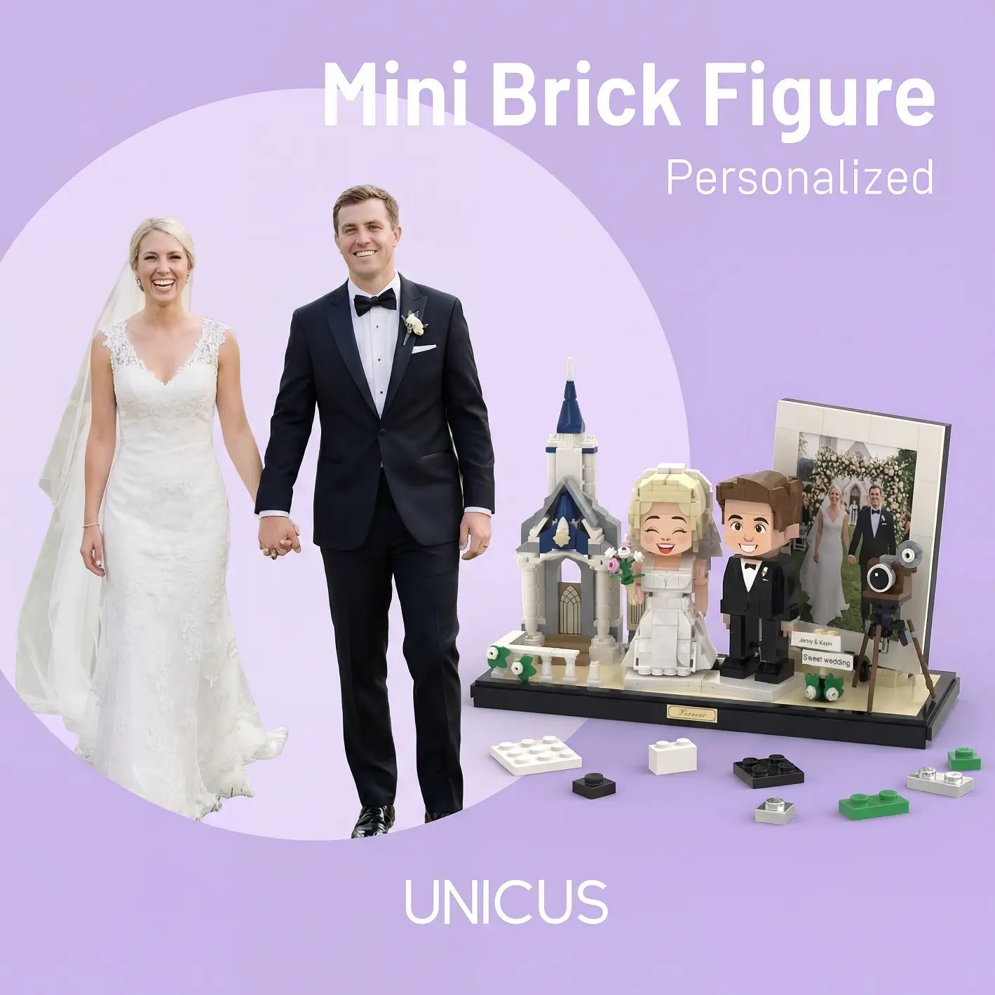 Personalized 'Forever' Wedding Celebration Building Set – Custom Couple & Photo Frame Display